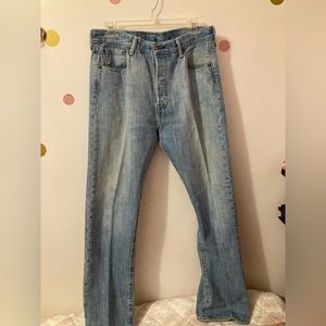 Levis Mens 501 Lightwash Jeans